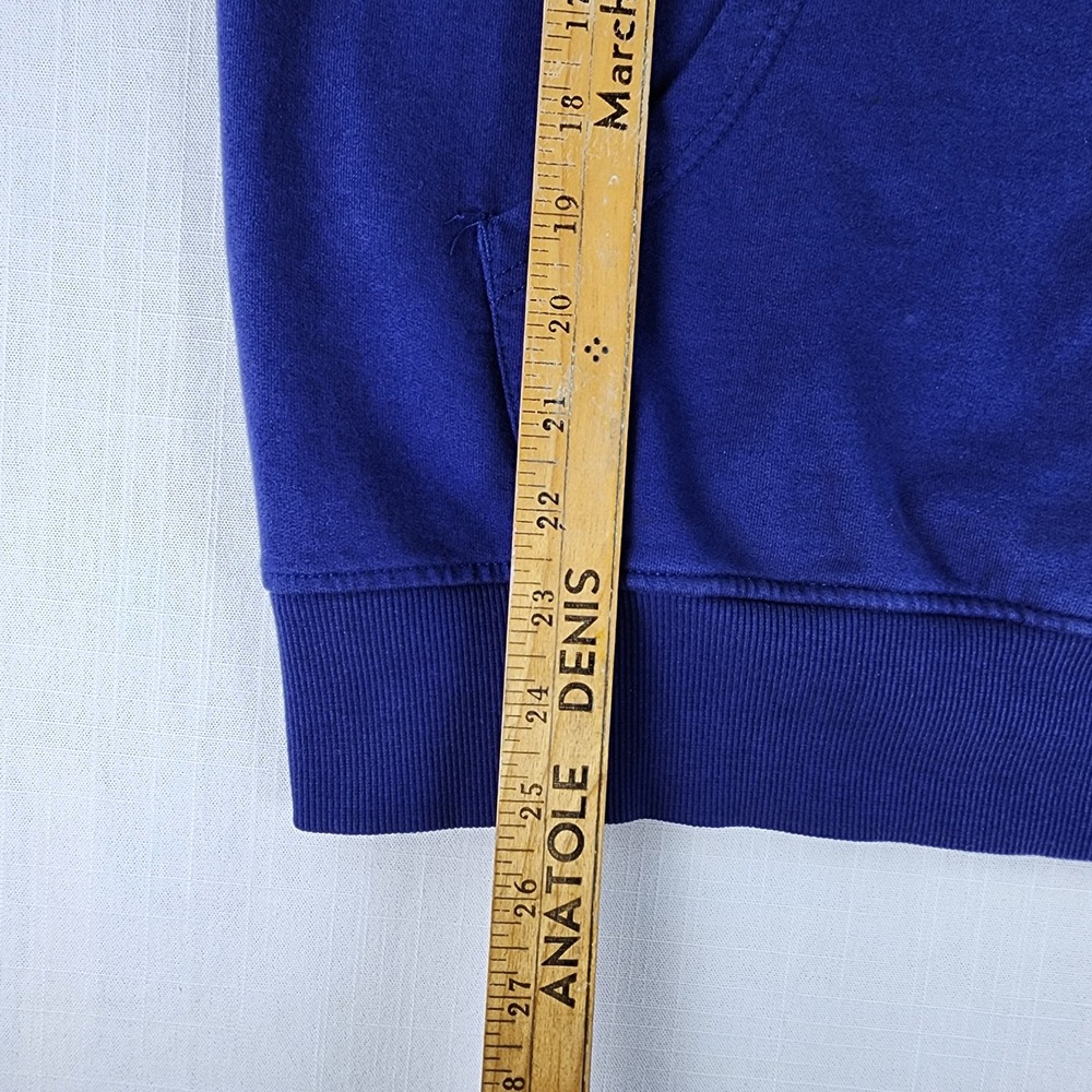 Vintage Polaris Hoodie Mens L Blue Red Color Block Snowmobile Racing Logo - Picture 6 of 9